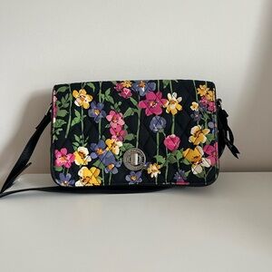 Vera Bradley Quilted Crossbody w/ Multicolor Floral “Wildflower Garden” Print